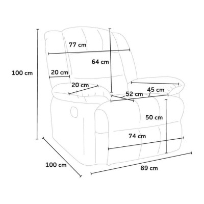 Poltrona relax reclinabile poggiapiedi tessuto design moderno Galassia