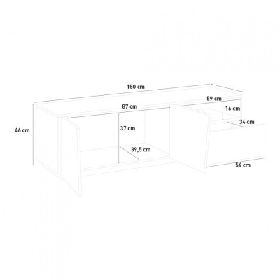 Casamati: Mobile TV Flow 150cm con Ante e Cassetti
