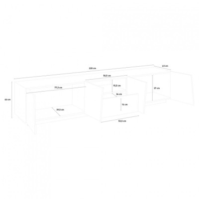 Casamati: Mobile TV Moderno 220cm con 4 Porte Scorrevoli