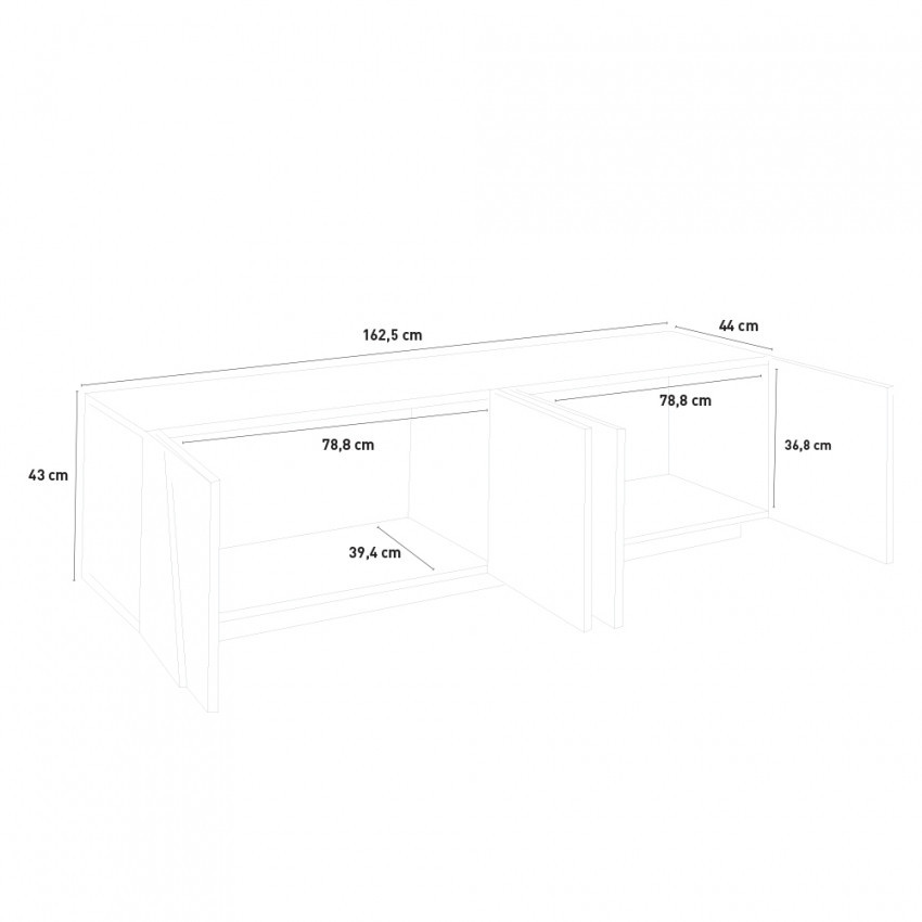Casamati: Mobile TV Gemini B, Design Moderno 4 Porte
