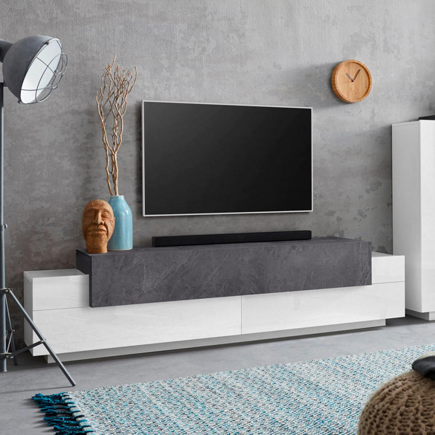 Casamati: Mobile TV Moderno 200cm, 4 Armadietti, 3 Porte