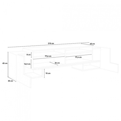 Casamati: Mobile TV Skyline 210cm, Design Elegante
