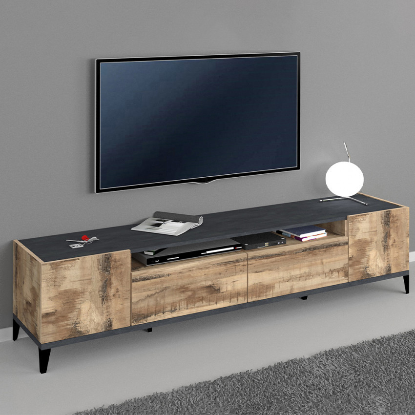 Casamati: Mobile TV 200x40 cm, Legno Ardesia Noix