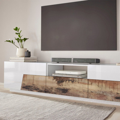 Casamati: Mobile TV Kronos 220x43cm Bianco Moderno