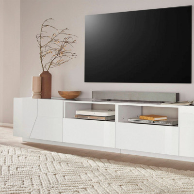 Casamati: Mobile TV Salotto Moderno 260x43cm Bianco