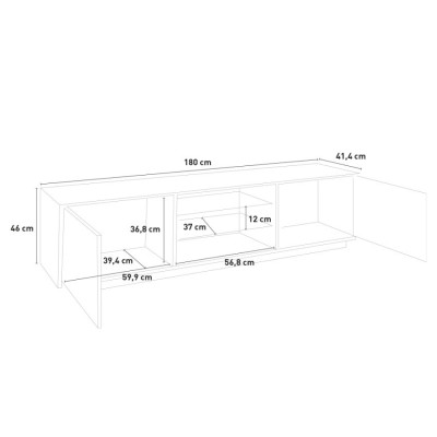 Casamati: Mobile TV Tao 180cm, Design Moderno Bianco