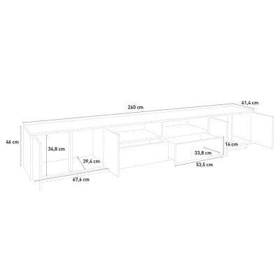 Casamati: Mobile TV Elios 260cm, Design Moderno Salotto