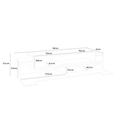 Casamati: Mobile TV Moderno 240cm Bianco Slim