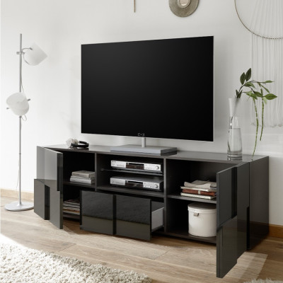 Casamati: Mobile TV Tundra antracite 2 porte cassetto