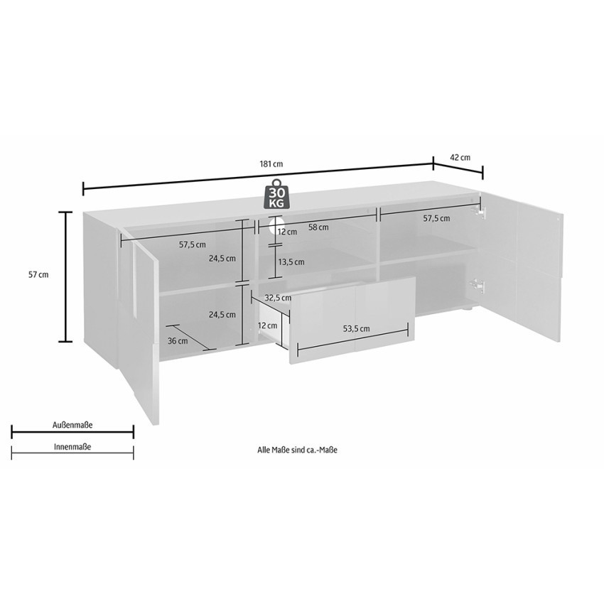 Casamati: Mobile TV 2 porte cassetto design Tecum Sm Nivo