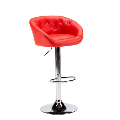 Sgabello da bar design Chesterfield ecopelle piede in metallo Akari