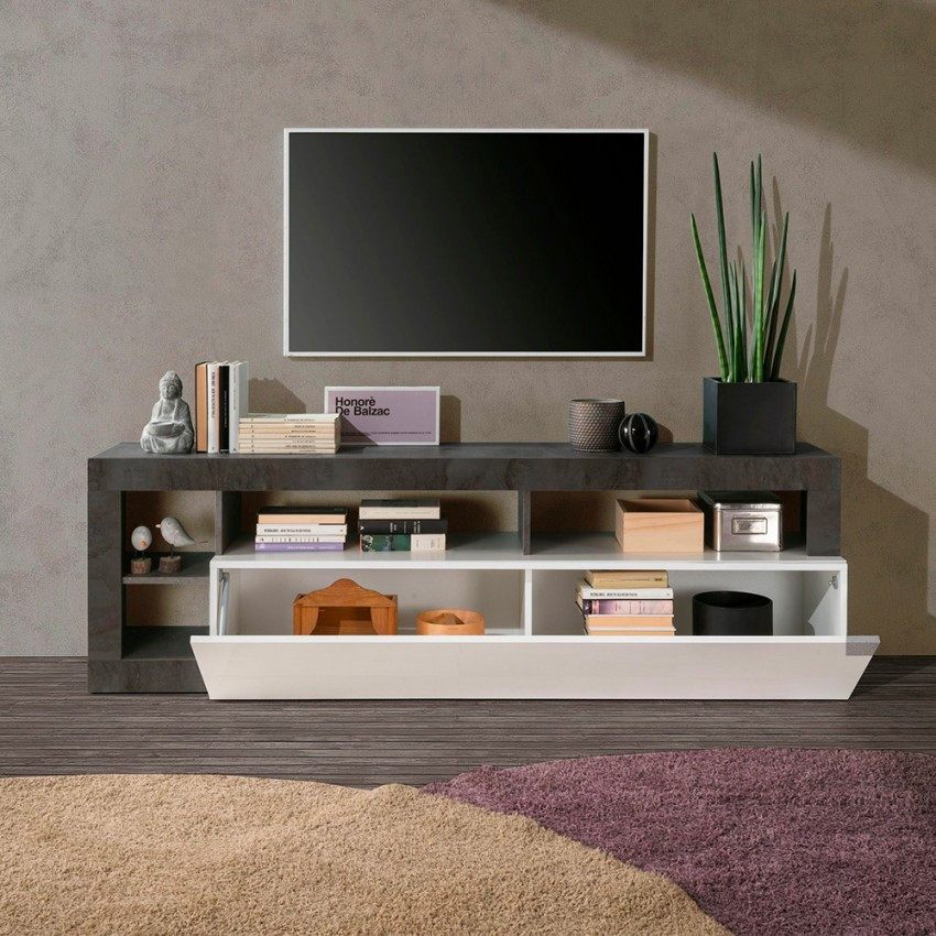 Casamati: Mobile TV 184cm Nero/Bianco Lucido Tide
