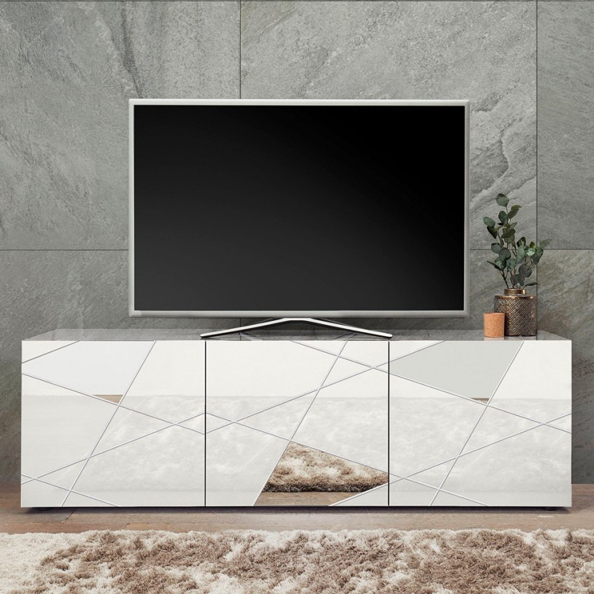 Casamati: Mobile TV Bianco Lucido 3 Porte 181cm