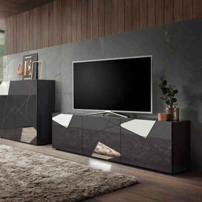 Casamati: Mobile TV 3 porte design moderno grigio Loom
