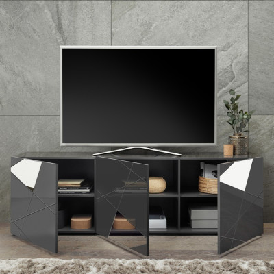 Casamati: Mobile TV 3 porte design moderno grigio Loom