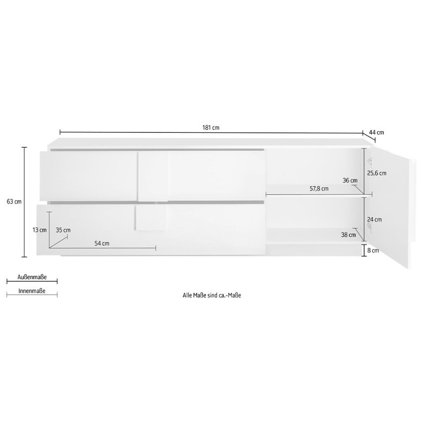 Casamati: Mobile TV Coral 181cm con Cassetti e Anta