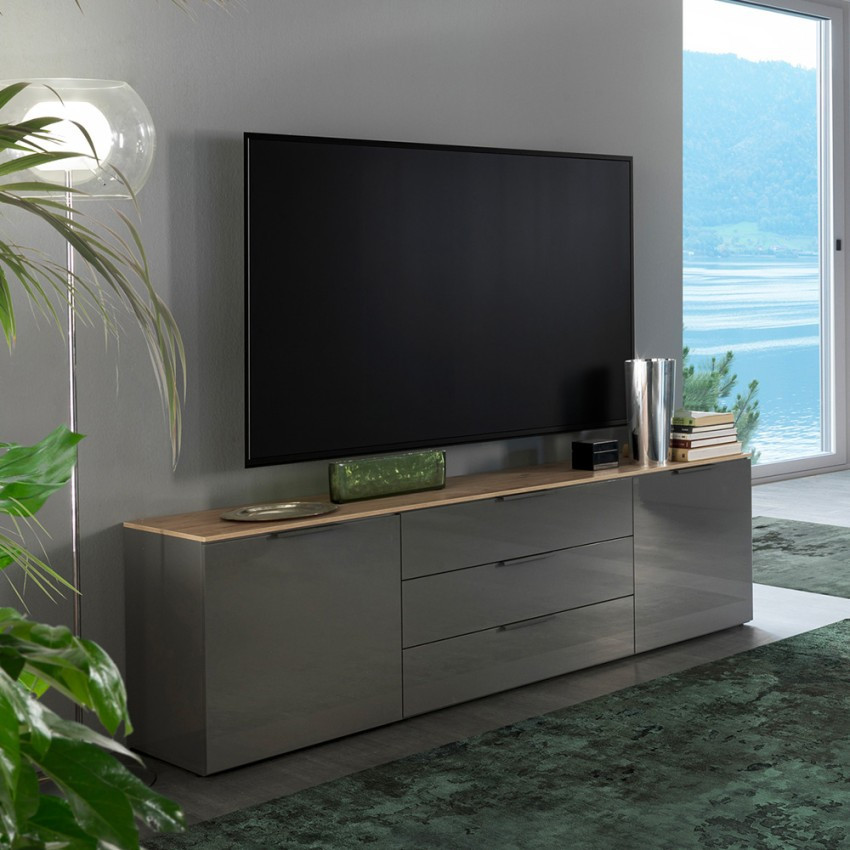 Casamati: Mobile TV 200cm Rovere Grigio Plana