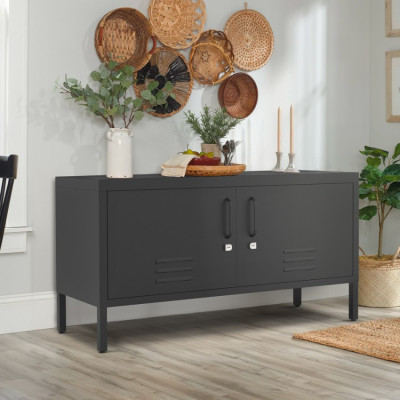 Casamati: Mobile TV Industriale Nero 115x40x60cm Lapis