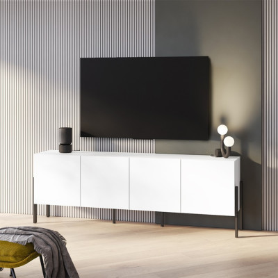 Casamati: Mobile TV Moderno Bianco 4 Porte 200x40x69cm
