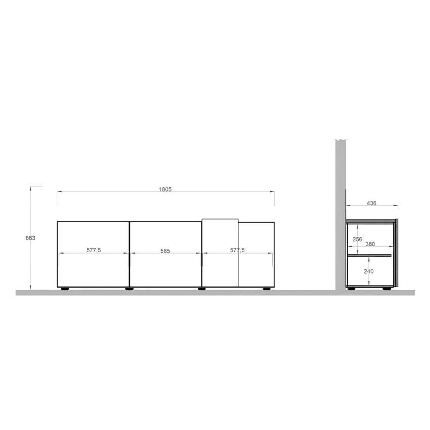 Casamati: Mobile TV Aura 3 Ante in Legno Grigio