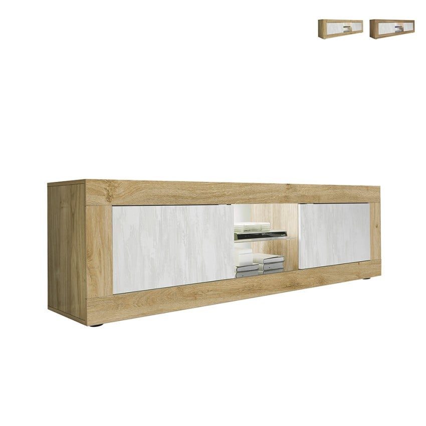 Casamati: Mobile TV Bolt in legno bianco 180cm