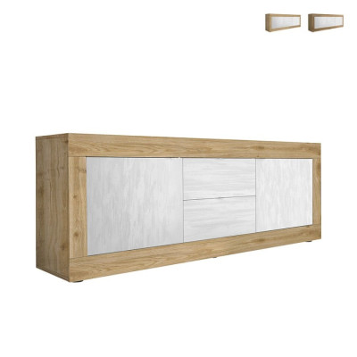 Casamati: Mobile TV Woodie 210cm Bianco con Ante e Cassetti