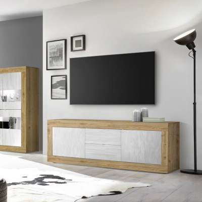 Casamati: Mobile TV Woodie 210cm Bianco con Ante e Cassetti