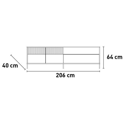 Casamati: Mobile TV Kubo moderno 205x40x44cm