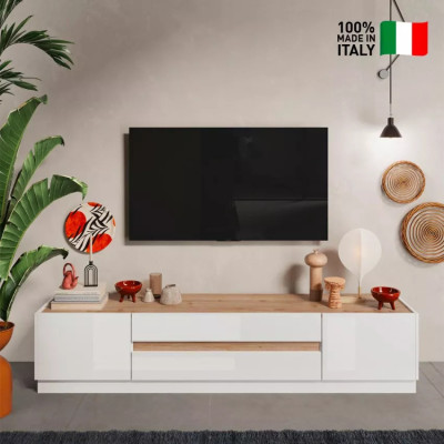 Casamati: Mobile TV Nami in legno con ante e cassetti