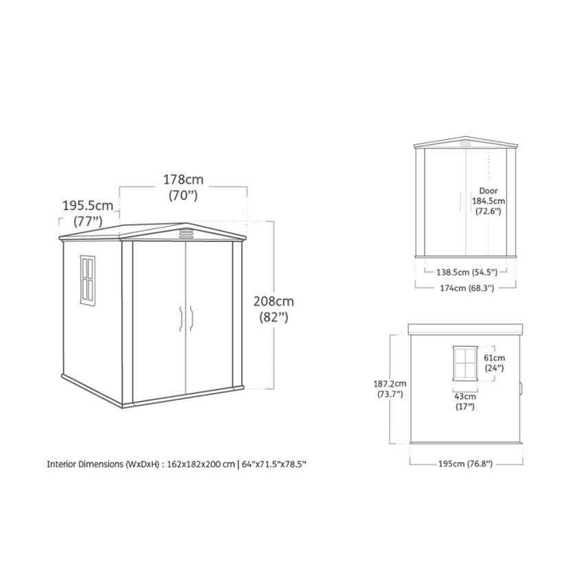 Casamati: Casetta Resina 178x195.5x208cm con Scaffali