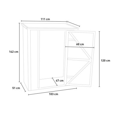 Casamati: Casetta Legno Attrezzi 111x51x142 WoodToolBox