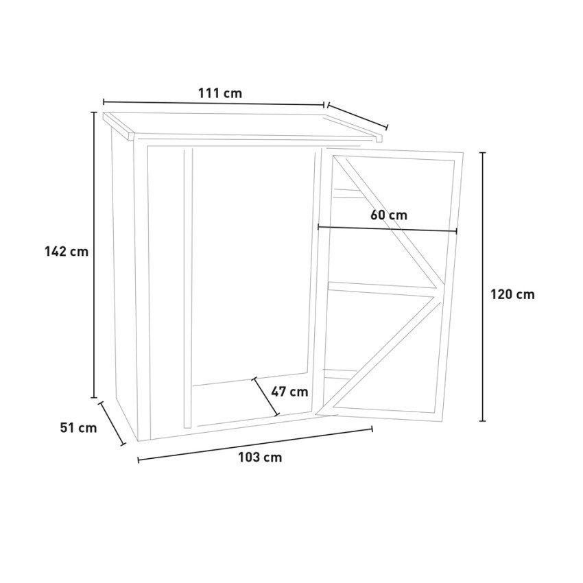 Casamati: Casetta Legno Attrezzi 111x51x142 WoodToolBox
