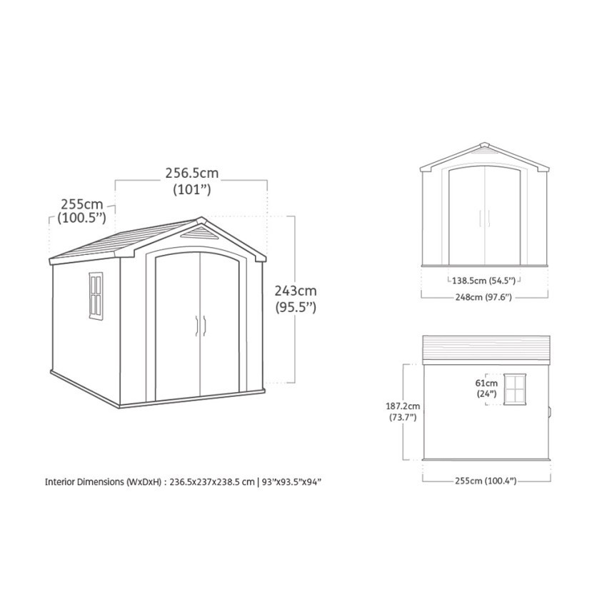 Casamati: Casetta Giardino 256.5x255x243cm FactorShedXL