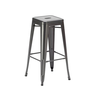 Sgabello da bar design industriale in acciaio metallo Sora