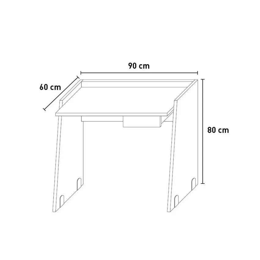 Scrivania design moderno in legno 90x60 con cassetto Carlo