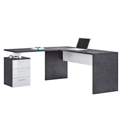 Scrivania ad angolo 180x160 con cassettiera a 3 cassetti Daniela