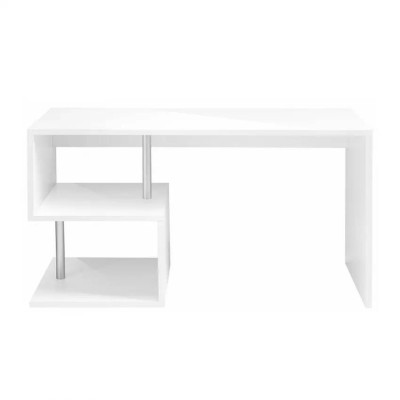Scrivania moderna 140x60 bianca design scaffali aperti Francesca