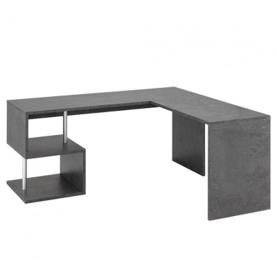 Scrivania angolare moderna 180x160 grigio antracite design Isabella
