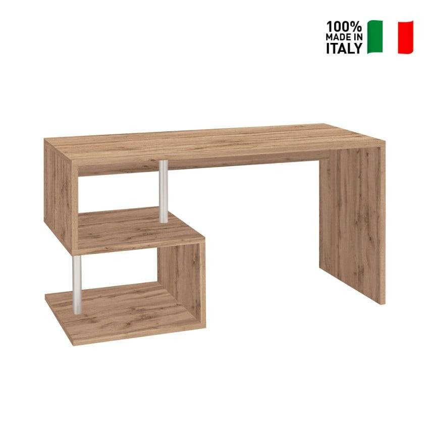 Scrivania in legno di design moderno 140x60cm compatta Ivan
