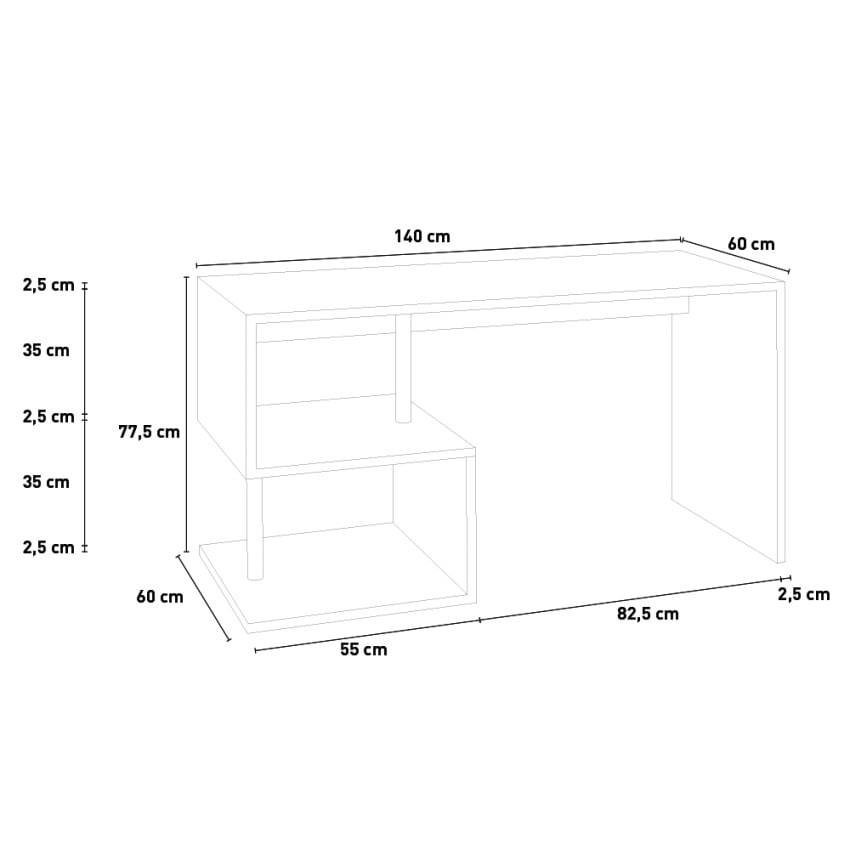 Scrivania in legno di design moderno 140x60cm compatta Ivan
