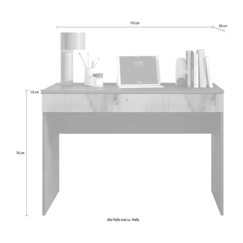 Scrivania moderna con contenitore 110x50x76 cm studio e lavoro Piero