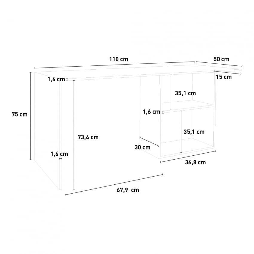 Scrivania design moderno 110x50cm per camera e ufficio Veronica
