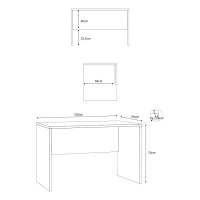 Scrivania design moderno ed elegante 120x69 cm in legno Alessandro