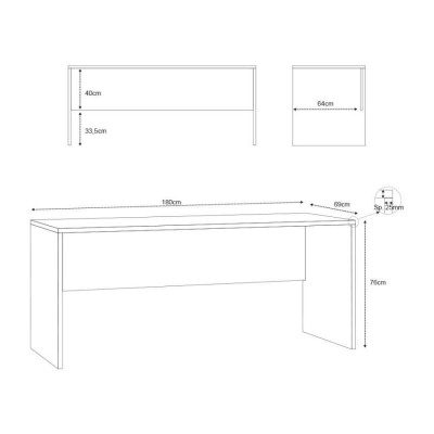 Scrivania angolare sinistra 180x69 design moderno robusto Eva