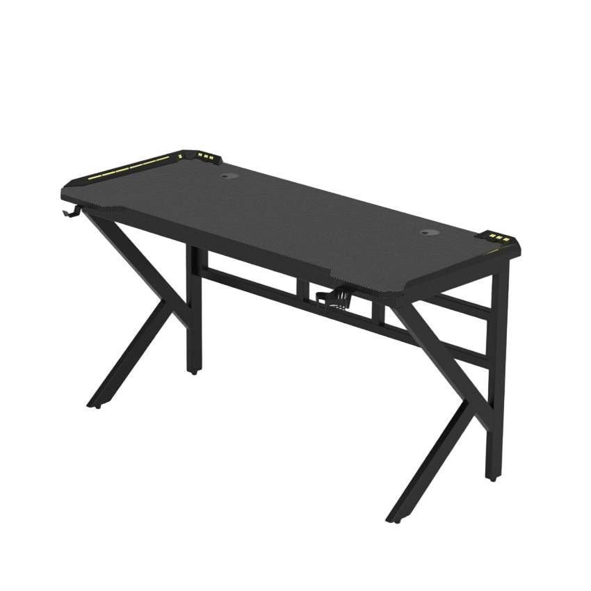Scrivania da gaming LED 160x60 supporto cuffie bevande Rossella