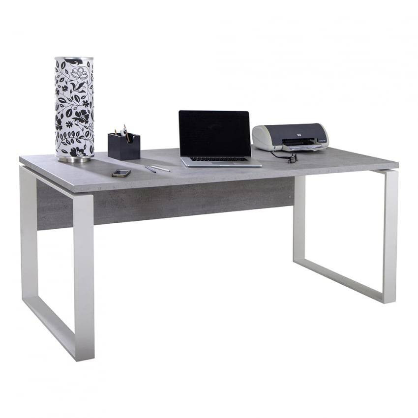 Scrivania smartworking professionale grigio bianco 170x80cm Marco