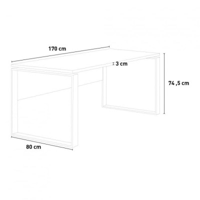 Scrivania smartworking professionale grigio bianco 170x80cm Marco