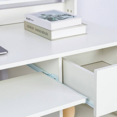 Scrivania compatta alta 106x56 con cassetto e piano scorrevole Renata
