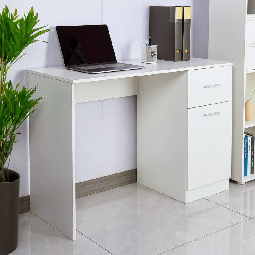 Scrivania compatta moderna con cassetto 110x45x77 cm Silvio