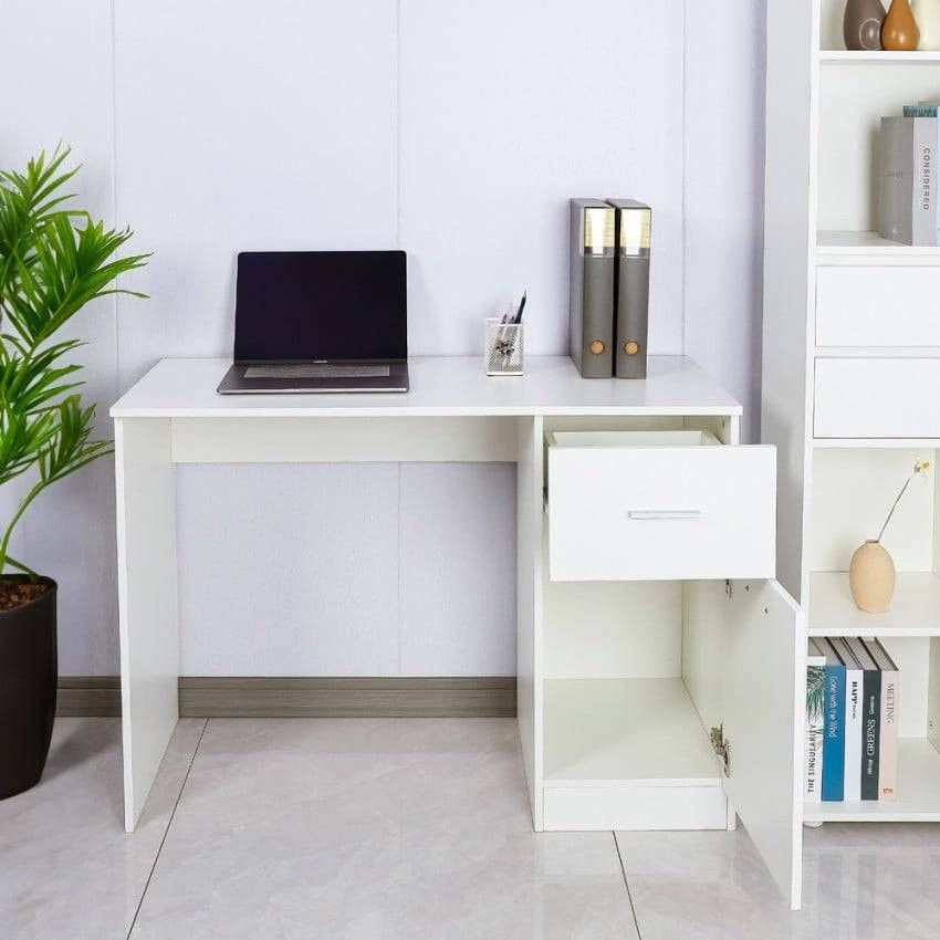 Scrivania compatta moderna con cassetto 110x45x77 cm Silvio